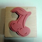 Cherries Rubber Stamp New Craftsmart Wood Mount
