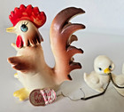 Vintage Chicken Hen Rooster With Baby Chickens Ceramic Norcrest