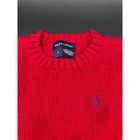 Ralph Lauren Girls Red Knit Sweater Puff Sleeve Side Button Detail