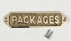 Solid Brass Packages Sign Plaque Mailbox Door Label Vintage Wall Decor