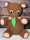Handmade Crochet Teddy Bear Plush Toy Large Brown Stuffed Animal 16   