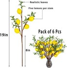 Lemon Decor Fake Lemons Branch Yellow Artificial Lemon For Home Or Party 6 Pcs 