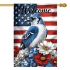 Large 4th Of July House Flags 28 X 40 Double Sided  Large Burlap 28 x40 