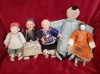 Lot Of 5 Vintage Chinese Mission   Opera Dolls-early 1900 s-rare 