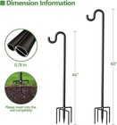 60  Shepherds Hooks For Outdoor Bird Feeder Pole With 5 Prong Base Adjustable