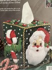 Vintage Bucilla Santa Tissue Box Cover Felt Applique Kit Bead Sequin Sealed 1996