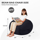 Bean Bag Chair  2ft Bean Bag Chairs With Memory Foam Filled  Comfy Bean Bag Sofa