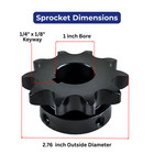 Jeremywell  60 Roller Chain Sprocket 10 Tooth B-hub 1  Bore