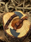 Set Of 2-custom Handmade Carbon Steel Compatible Axes Compact Axes With Sheath