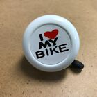 New Nuvo Bicycle Bike Bell With I Love My Bike Print Silver white
