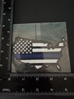 Thin Blue Line Flag Logo Usa America Map Police Law Enforcement Patch New Nwt