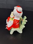 Rare Vintage Mr    Mrs  Claus Salt   Pepper Shaker Sitting On Bench -japan