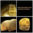 2 Decks Luxury 24k Gold Foil Poker Playing Cards Waterproof Plastic Set Gift