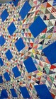 Vintage Blue Quilt Handmade Floral Cotton Queen Patchwork Handmade Warm Colorful