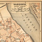 Warsaw  Original Map  1897  Antique Warszawa  Poland  polish   French Languages 