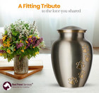 Ottillie Pet Cremation Urn Small Pewter Brass Paw Prints 25lbs
