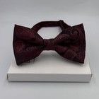Paisley Bow Ties For Men Kids  Classic Adjustable Pre-tied Large Burgundy