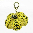 Yayoi Kusama Soft Sculpture Pumpkin Mascot Plush Key Ring Yellow