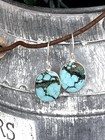 Natural Turquoise Sterling Silver 1 5    Drop Dangle Earrings