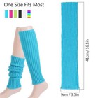 Women Plain Leg Warmers Crochet Knit Ribbed Knee High Winter Long Boot Wool Sock
