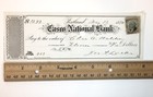 Antique Check Casco National Bank Portland  Maine 1875 W Stamp Attached