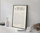 The Man In The Arena  Wall Art Theodore Roosevelt Quotes Motivational Sign -p768