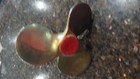Vtg Solid Brass Marine Boat Ship Propeller Nautical Art Paperweight Pen Holder