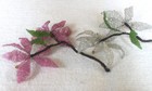 Vintage Beaded Flowers Bouquet Corsage Glass Beaded  Wire Flowers