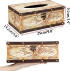 Wooden Box Tissue Cover Rectangle With Lid Vintage Holder Retro Pattern Rustic