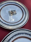 Set Of 2 Vintage Gilded Heraldic Crest Decorative Plates-porcelain