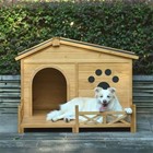 Outdoor Wooden Dog House With Porch - 48  Weather-resistant Kennel For Medium Do