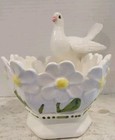 Dove   Daisies Ardalt Planter Vtg Italy Porcelain  Planter 7 1 4x3 1 2x4 3 4