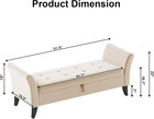 51  Storage Ottoman Bench  Velvet Bedroom End Of Bed Bench  Upholstered Window B