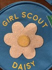 Daisy Girl Scout Crossbody Bag Purse Round Blue Glitter Crossbody
