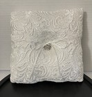 Celebrate It Wedding Ring Bearer Lace Cushion Pillow For Rings White Rhinestones