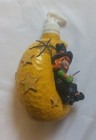 Vintage Halloween Witch Soap Dispenser Moon Spiderweb Broomstick Cute Htf