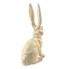 White Cast Iron Bunny Statue     10 5  Tall Rustic Jackrabbit Garden Or Home Decor