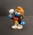 Rare 1984 Thomas Edison Smurf 20504 Figure Holding Light Bulb Historical Smurfs 