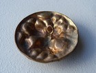 Large Antique Victorian Button Brass Enamel Hazelnuts