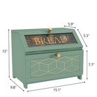 Extra Large Bread Box Double Layer For Kitchen Counter Wooden Capacity Green Us