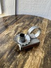 Vintage Handmade Pressed Tin Matchbox Candle Holder Chamber Stick Finger Loop