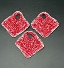 Handmade-crocheted Scrubbies  Set Of 3  Red   White  Cotton polyester