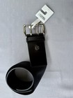 Michael Kors Women   s Wide Waist Belt Black Silver Buckle Mk Logo Adjustable L xl