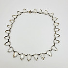 Antique Art Deco Open Back Czech Glass Triangle Riviere Necklace   15 5 