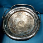 Antq Wilcox Silver Plate Drop Handle Bride Basket Compote Etched Sailing Ships R