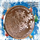  winter Wonderland   Christmas Design 1oz  999 Copper Round With Snowflake Back