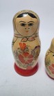 Vintage  ussr  Russian Matryoshka Wooden Hand Painted Set Of 5 Nesting Dolls