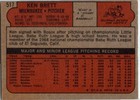 1972 -ken Brett- Topps Autograph signed auto Baseball Card  517 Brewers