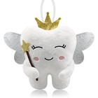 Tooth Fairy Pillow With Shiny Wings Embroidered Tooth Fairy Doll With White