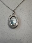 Native American Turquoise And Silver Rope Design Pendant Chain 